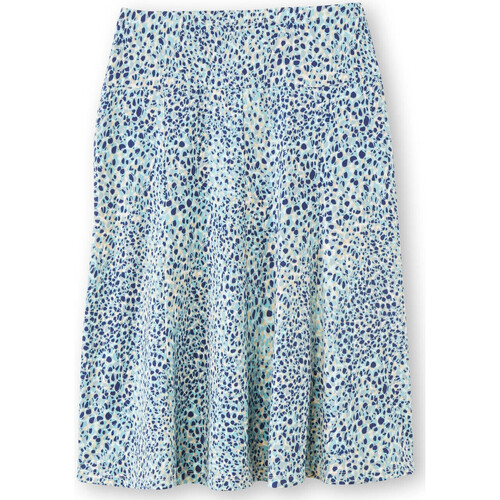 Vêtements Femme Jupes Daxon by  - Jupe entièrement élastiquée en maille Bleu