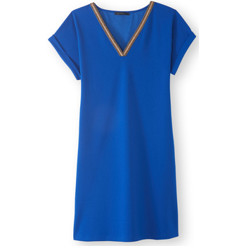 Vêtements Femme Robes Daxon by  - Robe housse manches T en maille Bleu