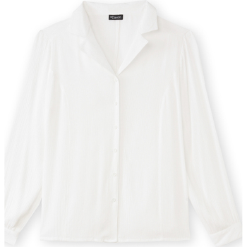 Vêtements Femme Chemises / Chemisiers Daxon by  - Chemisier effet froissé manches longues Blanc