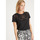 Vêtements Femme T-shirts manches courtes Daxon by  - Tee-shirt fantaisie brodé et ajouré Noir
