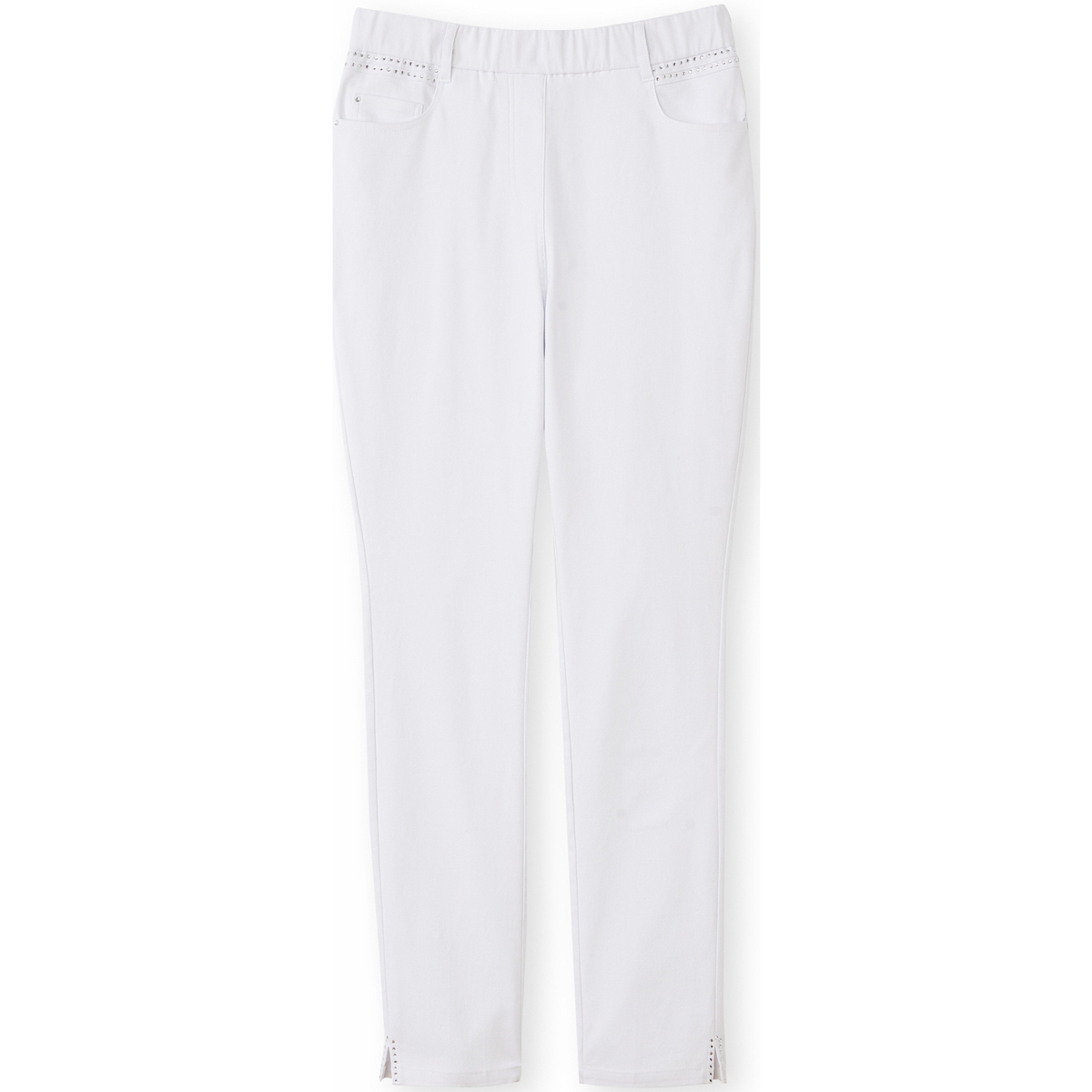 Vêtements Femme Pantalons Daxon by  - Tregging tissu stretch Blanc