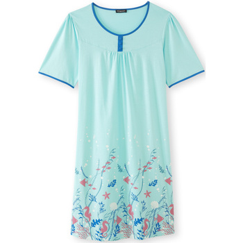 Vêtements Femme Pyjamas / Chemises de nuit Daxon by  - Chemise de nuit manches Batwing coton Vert