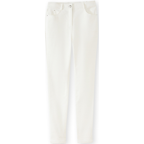 Vêtements Femme Pantalons Daxon by  - Pantalon droit 5 poches Blanc