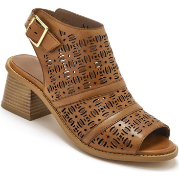 Chaussures Femme Sandales et Nu-pieds Pediconfort Sandales en cuir ajouré Marron
