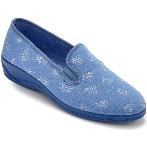 Chaussures Femme Chaussons Pediconfort Pantoufles intérieur éponge Bleu