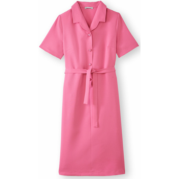 Vêtements Femme Robes Daxon by  - Robe col tailleur manches Batwing Rose