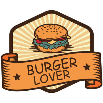 Maison & Déco Stickers Sticker Déco Sticker Burger Lover - M (58 x 47,2cm) 