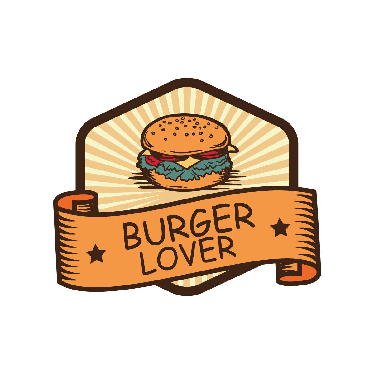 Maison & Déco Stickers Sticker Déco Sticker Burger Lover - S (38 x 31cm) 