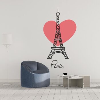 Maison & Déco Stickers Sticker Déco Sticker Love Paris - M (58 x 38cm) 