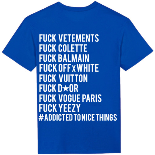 Vêtements T-shirts manches courtes Atnt Paris Tee shirt Unisexe Bleu Roi Fuck Bleu