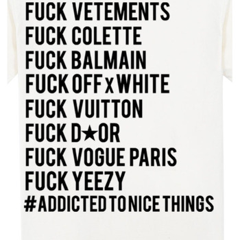 Vêtements T-shirts manches courtes Atnt Paris Tee shirt Unisexe Blanc Fuck Blanc