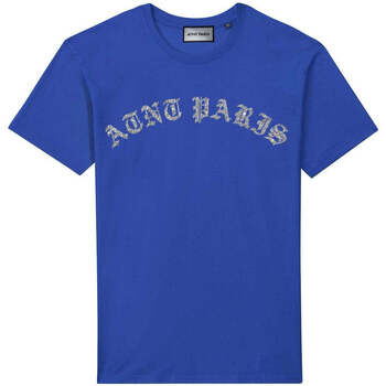 Vêtements T-shirts manches courtes Atnt Paris Tee shirt Unisexe Bleu Roi Gotik Strass Bleu