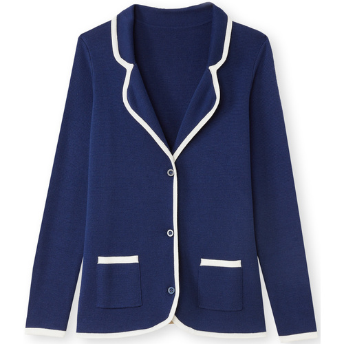 Vêtements Femme clothing Kids belts accessories Coats Jackets Daxon by  - GIlet veste bicolore en maille Multicolore