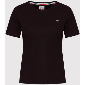 Vêtements Femme T-shirts manches courtes Tommy Hilfiger - T-shirt col rond - noir Noir