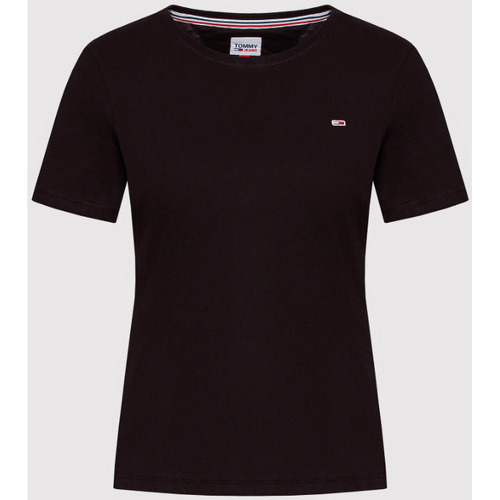 Vêtements Femme T-shirts manches courtes Tommy Hilfiger - T-shirt col rond - noir Noir