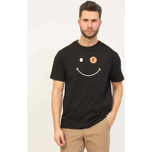 Vêtements Homme T-shirts & Polos Linge de maison T-shirt homme  avec logo sourire Noir