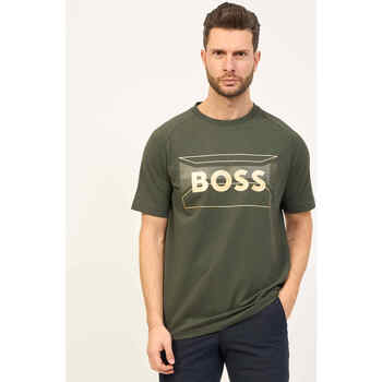 Vêtements Homme T-shirts & Polos BOSS T-shirt  coupe classique en coton mélangé avec logo Vert