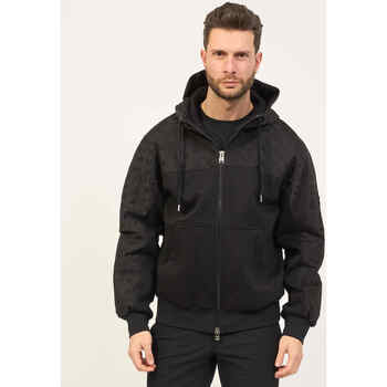 Vêtements Homme Sweats BOSS Sweat  noir avec capuche et zip intégral Noir
