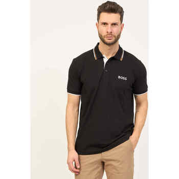 Vêtements Homme T-shirts & Polos BOSS Polo homme  noir en coton mélangé Noir