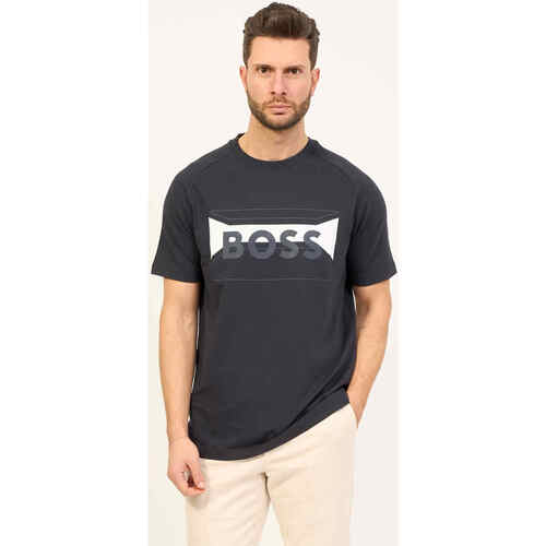 Vêtements Homme T-shirts & Polos BOSS T-shirt  coupe classique en coton mélangé avec logo Bleu