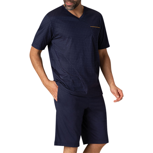 Vêtements Homme Pyjamas / Chemises de nuit Eminence Pyjama court coton à pois Marine
