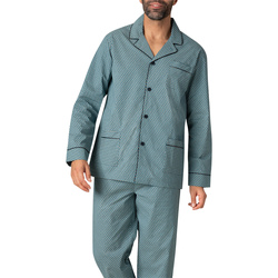 Vêtements Homme Pyjamas / Chemises de nuit Eminence Pyjama long coton à pois Vert