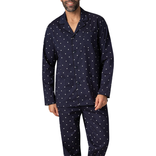 Vêtements Homme Pyjamas / Chemises de nuit Eminence Pyjama long coton à pois Marine