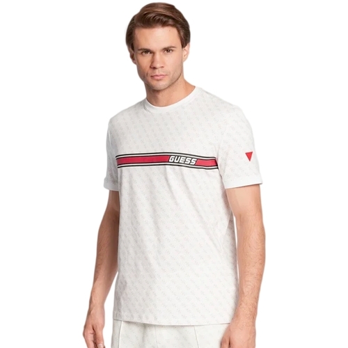 Vêtements Homme T-shirts manches courtes Guess multi 4G Blanc