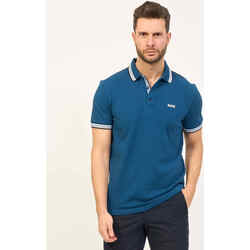 Vêtements Homme T-shirts ecru & Polos BOSS Polo  Paddy en coton biologique avec logo Bleu