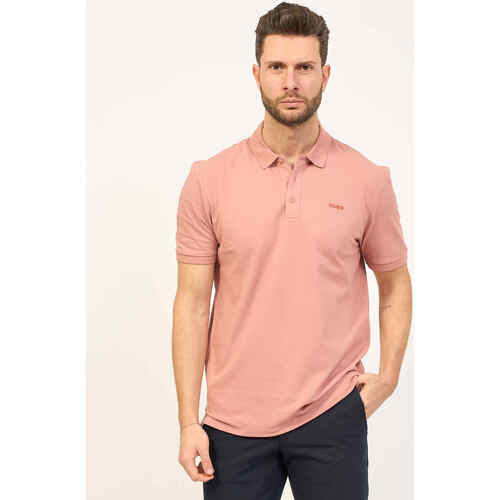 Vêtements Homme T-shirts & Polos BOSS Polo  en coton avec logo contrasté Rose