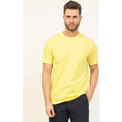 Vêtements Homme T-shirts ecru & Polos BOSS T-shirt  à col rond en coton avec logo imprimé Jaune