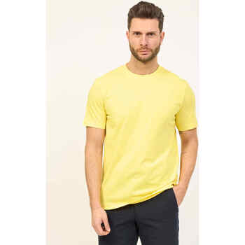 Vêtements Homme T-shirts & Polos BOSS T-shirt  à col rond en coton avec logo imprimé Jaune