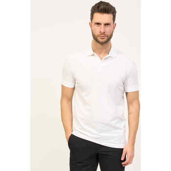 Vêtements Homme T-shirts & Polos BOSS Polo  en coton avec logo sur la poitrine Blanc