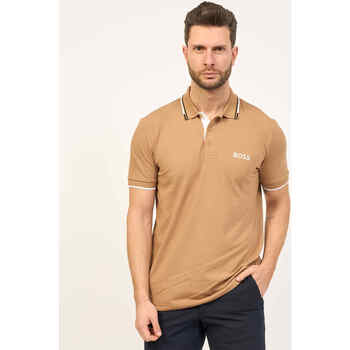 Vêtements Homme T-shirts & Polos BOSS Polo homme  Paddy en coton mélangé Beige