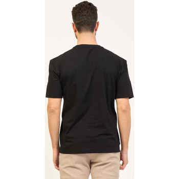 BOSS T-shirt à col rond en coton Black  avec logo Noir