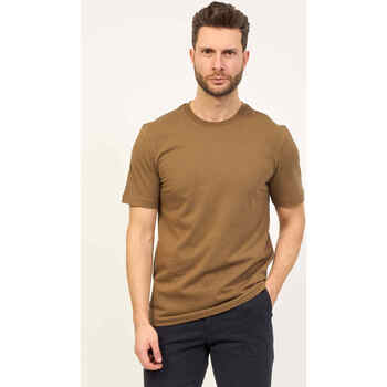 Vêtements Homme T-shirts & Polos BOSS T-shirt  à col rond en coton avec logo imprimé Marron