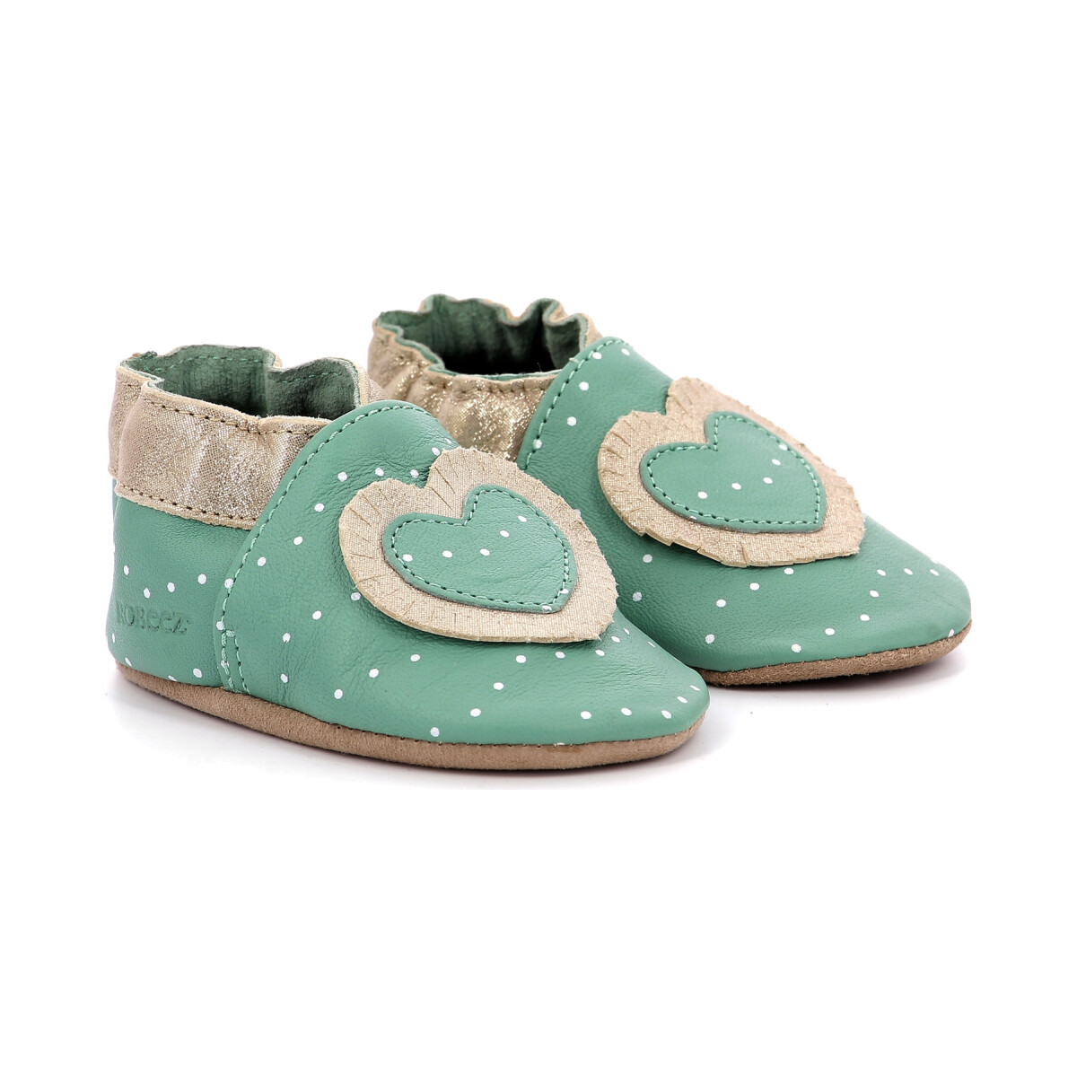 Chaussures Fille Chaussons bébés Robeez Baby Tiny Heart Vert