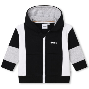 Vêtements Enfant Sweats Hugo Boss Kids SWEATSHIRT ZIPPÉ TRICOLORE BOSS BÉBÉ Noir