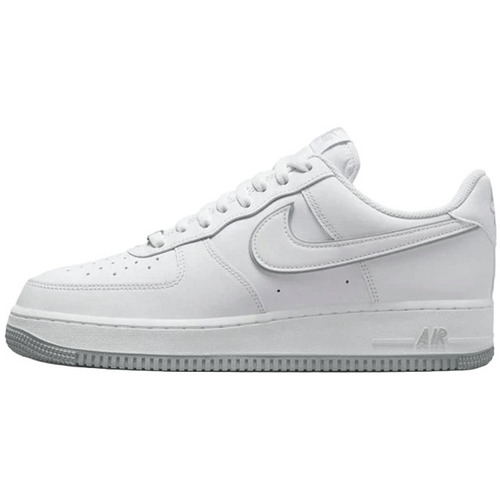 Chaussures Homme Baskets canvas Nike AIR FORCE 1 ‘07  “WHITE & WOLF GREY” Blanc