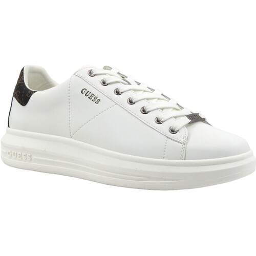 Chaussures Homme Multisport PCH Guess Sneaker Uomo White Brown Ochre FM8VIBFAP12 Blanc