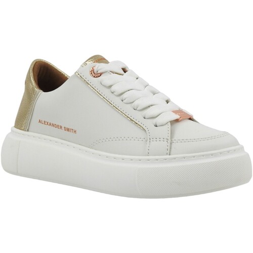 Chaussures Femme Bottes Alexander Smith Ecogreenwich Sneaker Donna White Gold EGW7398 Blanc