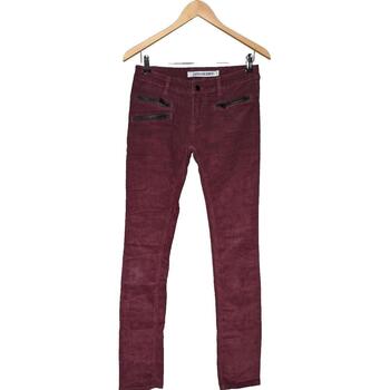 Vêtements Femme Pantalons Pantalon Droit En Coton 36 - T1 - S Violet