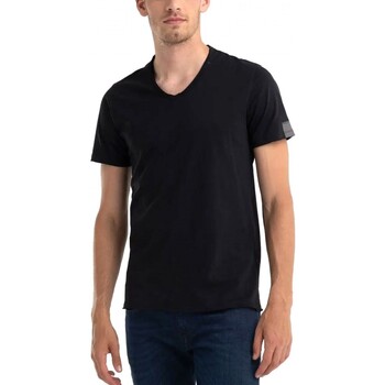 Vêtements Homme T-shirts & Polos Replay T-shirt noir  col en V Noir