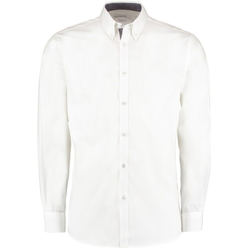 Vêtements Homme Chemises manches longues Kustom Kit Premium Blanc