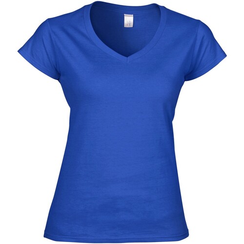 Vêtements Femme T-shirts manches longues Gildan Soft Style Bleu