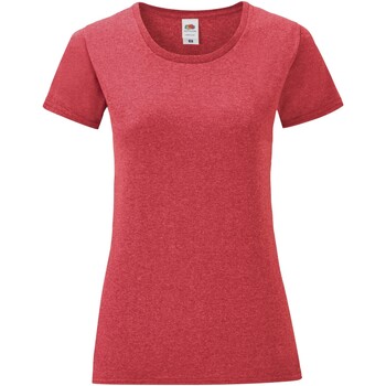 Vêtements Femme T-shirts manches longues Fruit Of The Loom  Rouge