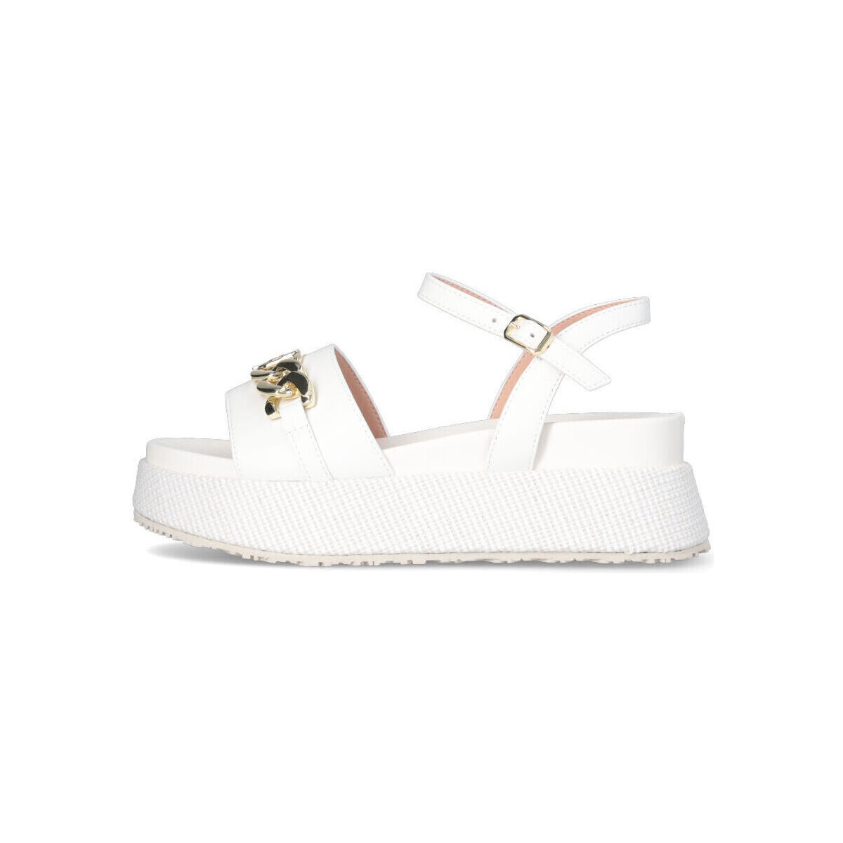 Chaussures Femme Sandales et Nu-pieds Liu Jo Sandales plateforme avec logo chaîne Blanc