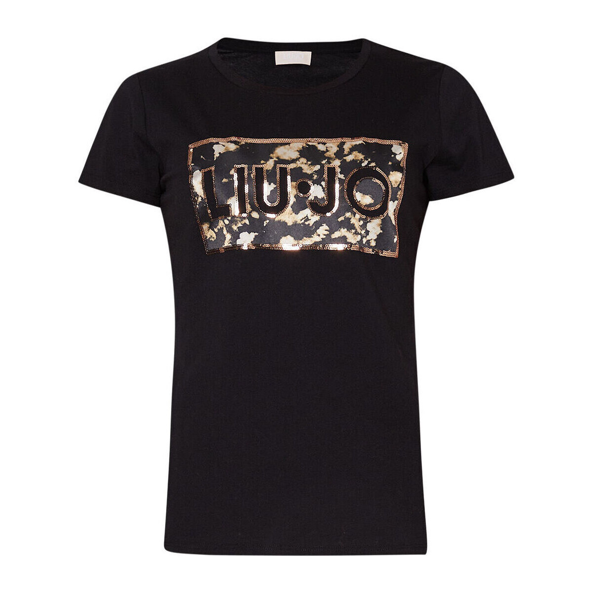 Vêtements Femme T-shirts & Polos Liu Jo T-shirt avec imprimé et paillettes Noir