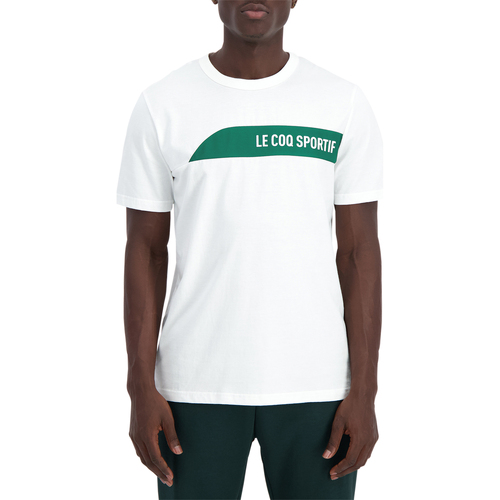 Vêtements Homme T-shirts & Polos Le Coq Sportif T-shirt coton bicolore col rond Blanc