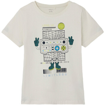 Vêtements Garçon T-shirts manches courtes Name it 13226107 Blanc